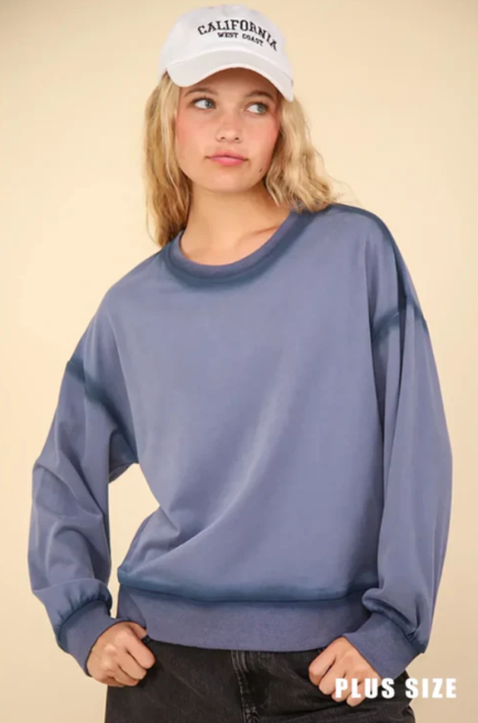 Plus Size Oversized Crewneck Relaxed Fit Casual Loungewear Essential Sweatshirt